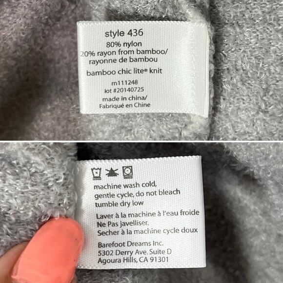 Barefoot Dreams Bamboo Chic lite Calypso Knit ombre White Gray Cardigan Size S/M - Picture 9 of 9